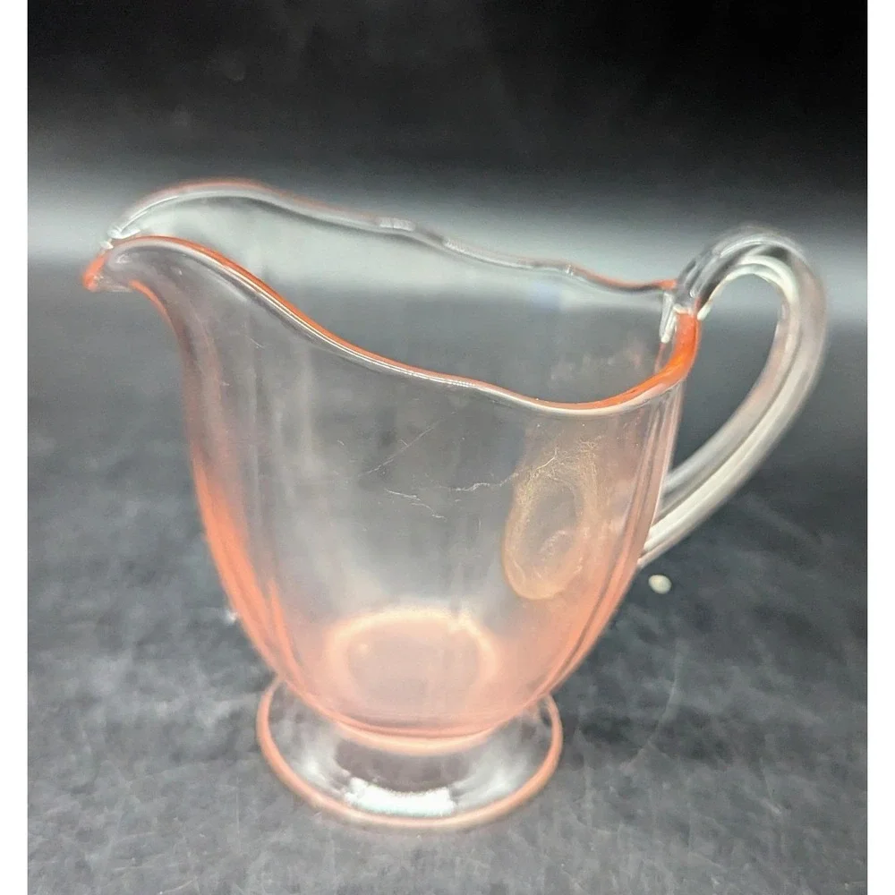 Vintage Fostoria Glass Pink Rose Line 2375 Fairfax Footed Creamer 3 .75
